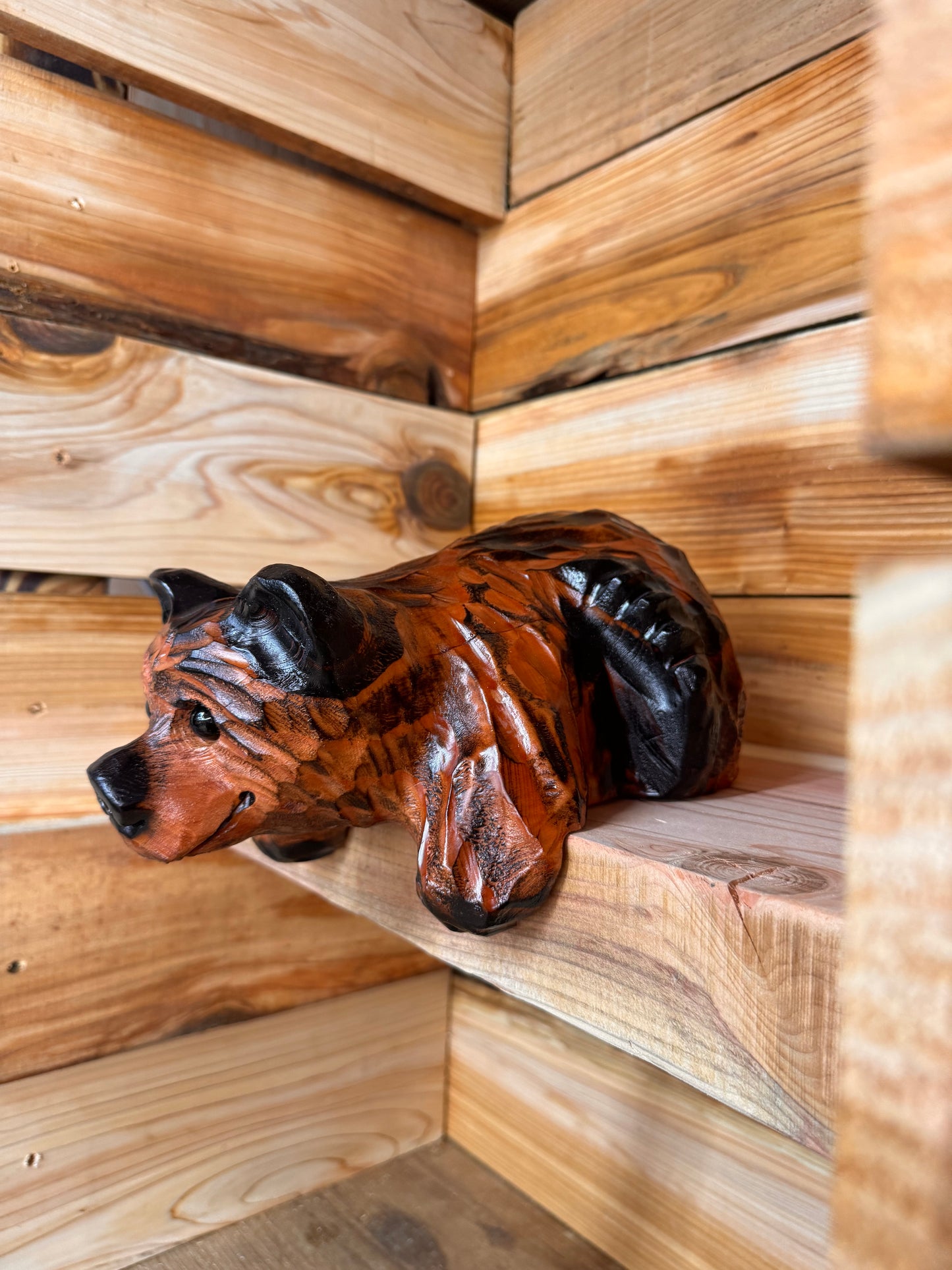 10” Hanging-Paws Ledge Bear – Giant Sequoia Redwood