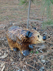 Chainsaw Carved Bear on All Fours - 12'' - Brown