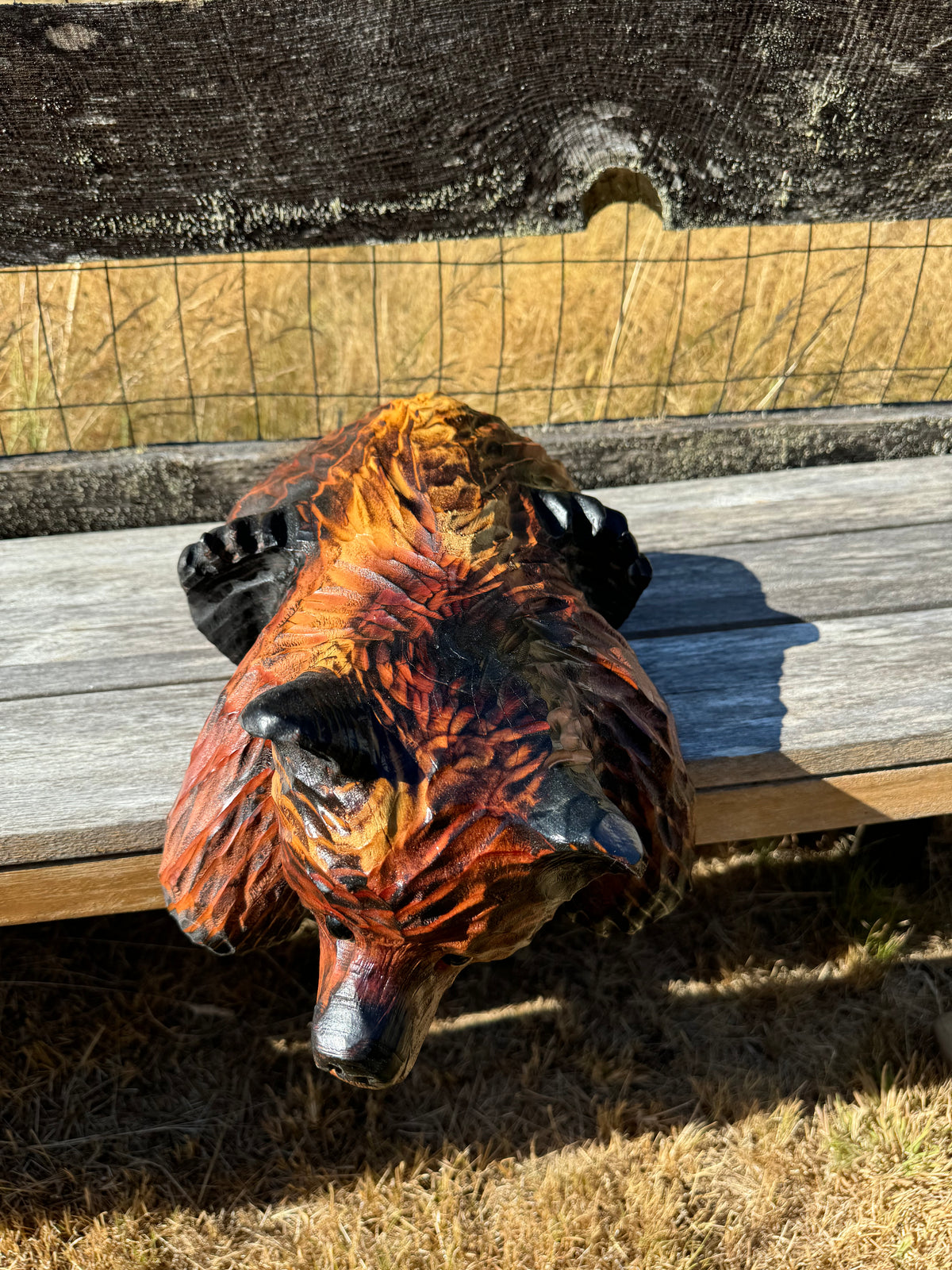 15” Brown Bear for Shelves and Mantels – Redwood Carving