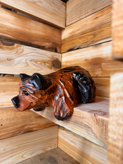 10” Hanging-Paws Ledge Bear – Giant Sequoia Redwood