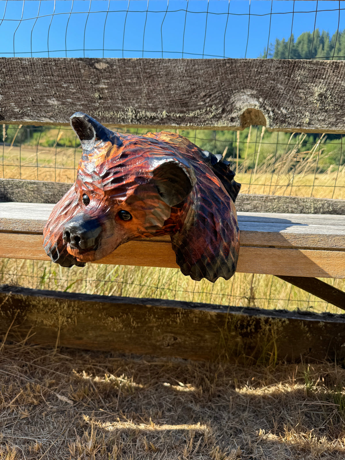 15” Brown Bear for Shelves and Mantels – Redwood Carving