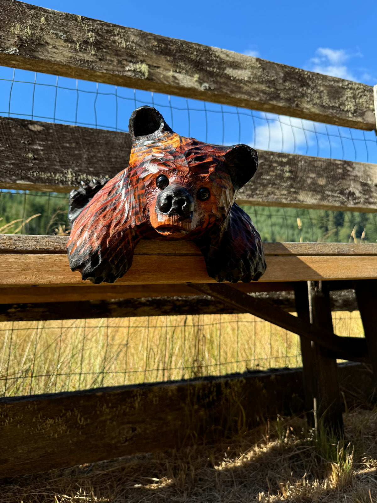 15” Brown Bear for Shelves and Mantels – Redwood Carving