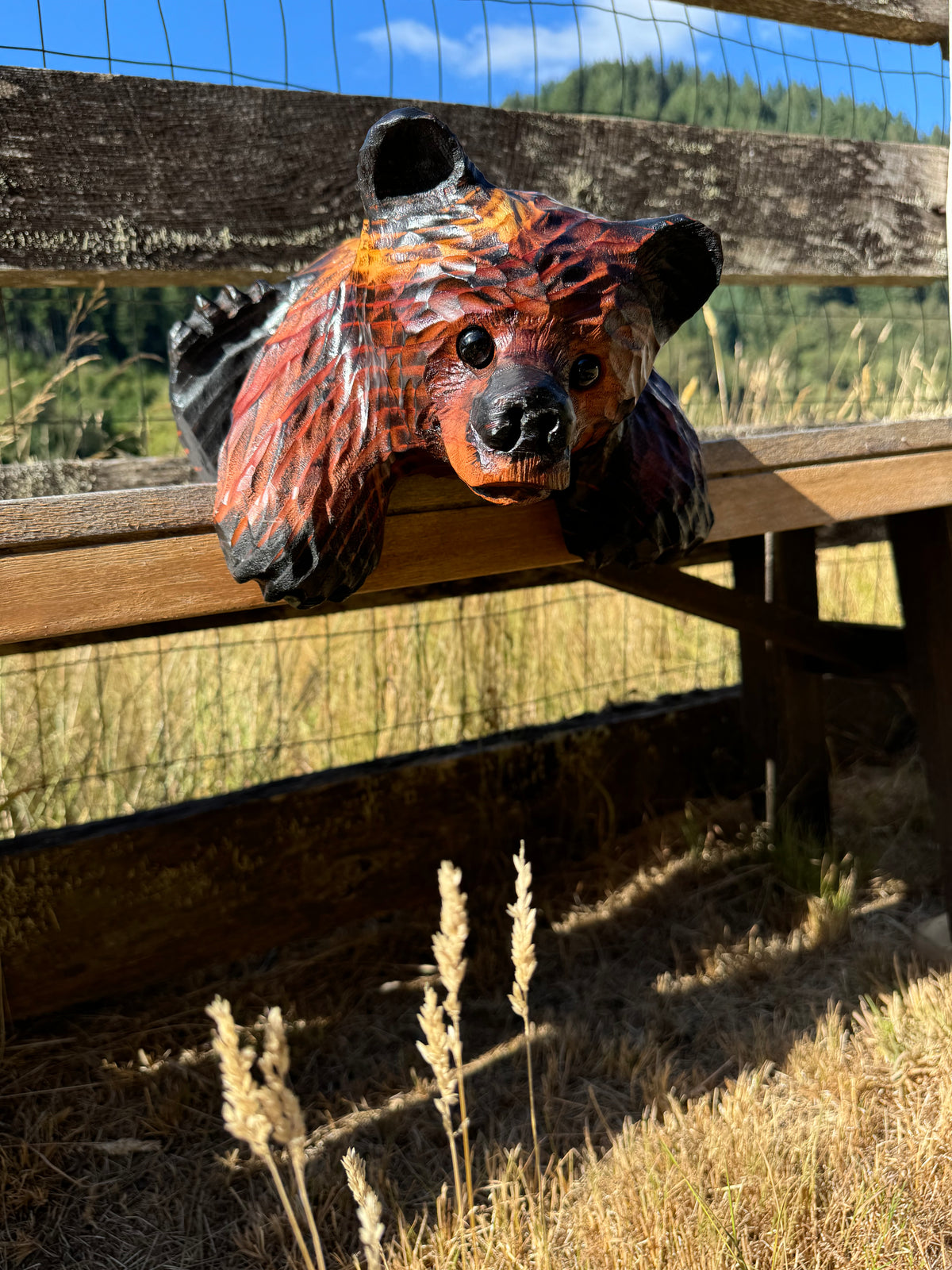 15” Brown Bear for Shelves and Mantels – Redwood Carving