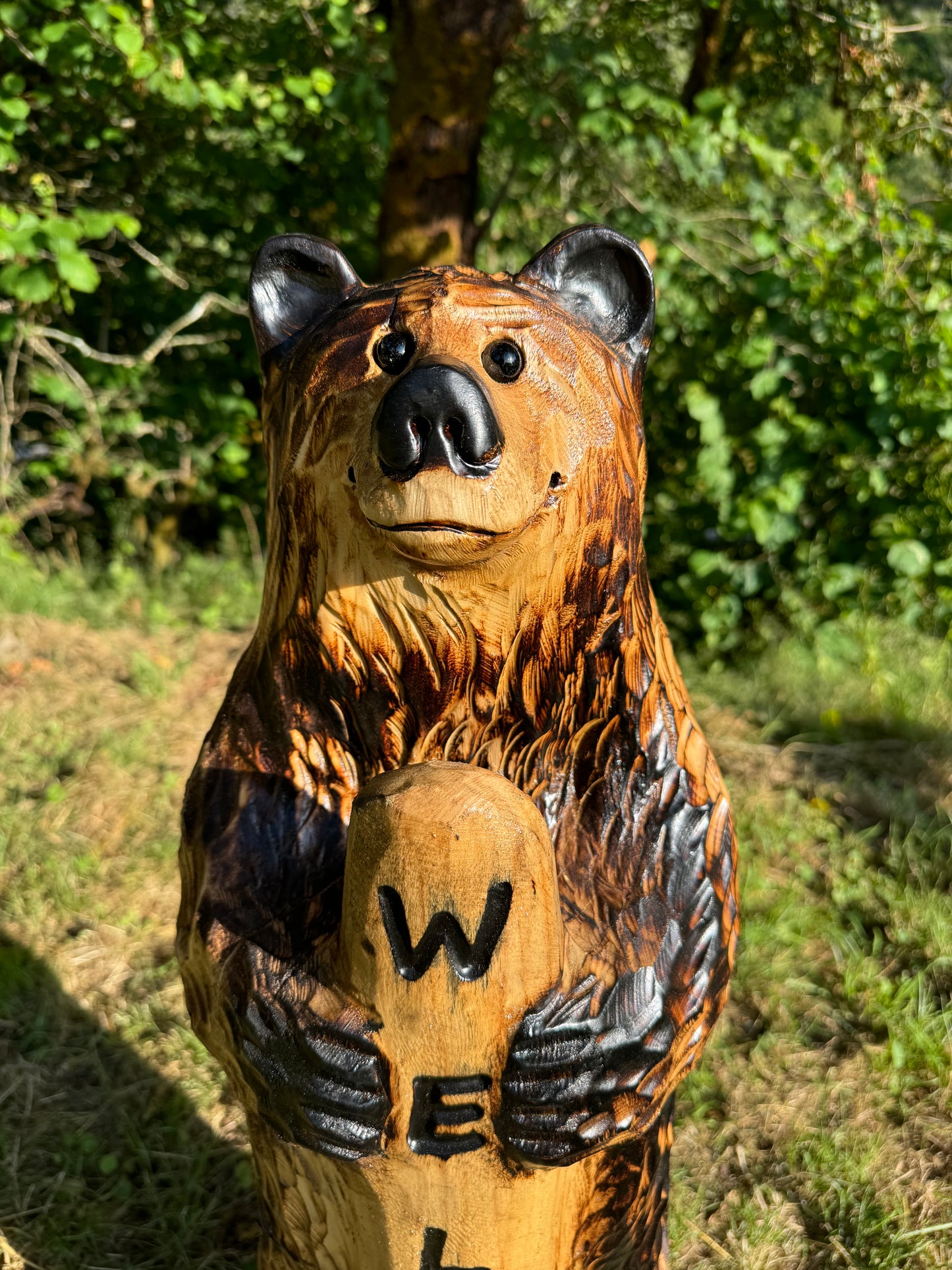 36” sign bear standing brown