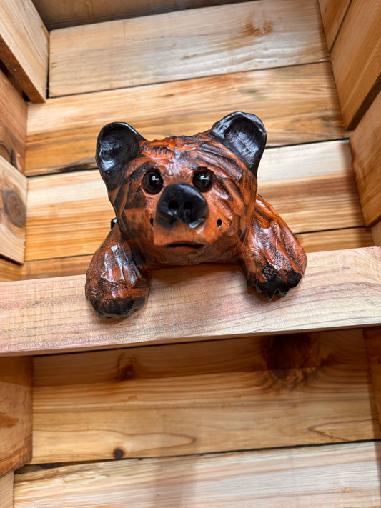 10” Hanging-Paws Ledge Bear – Giant Sequoia Redwood