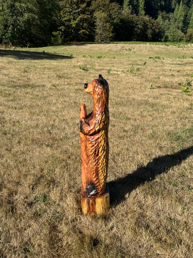 Chainsaw Carved 48” Welcome Bear – Giant Sequoia Redwood