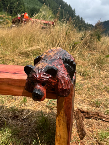 Chainsaw Carved Redwood Bear for Shelves & Mantels – 15 Inches