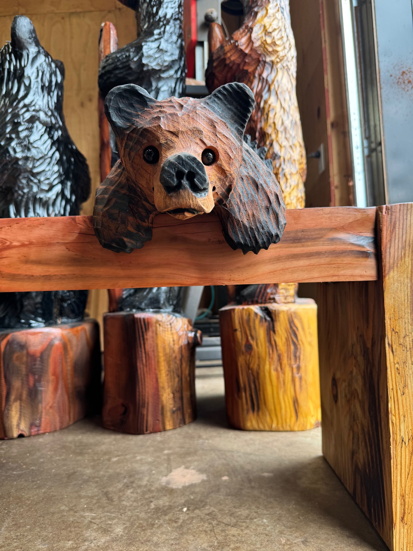 Chainsaw Carved Bear for Shelves Mantles 15 inches