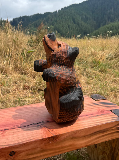 Chainsaw Carved Bear for Shelves Mantles 15 inches