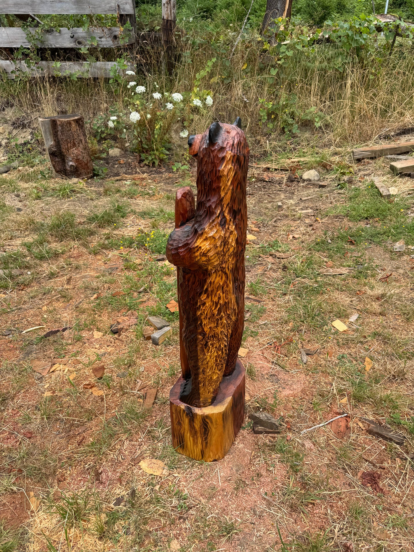 Chainsaw Carved 48" Welcome Bear – Giant Sequoia Redwood