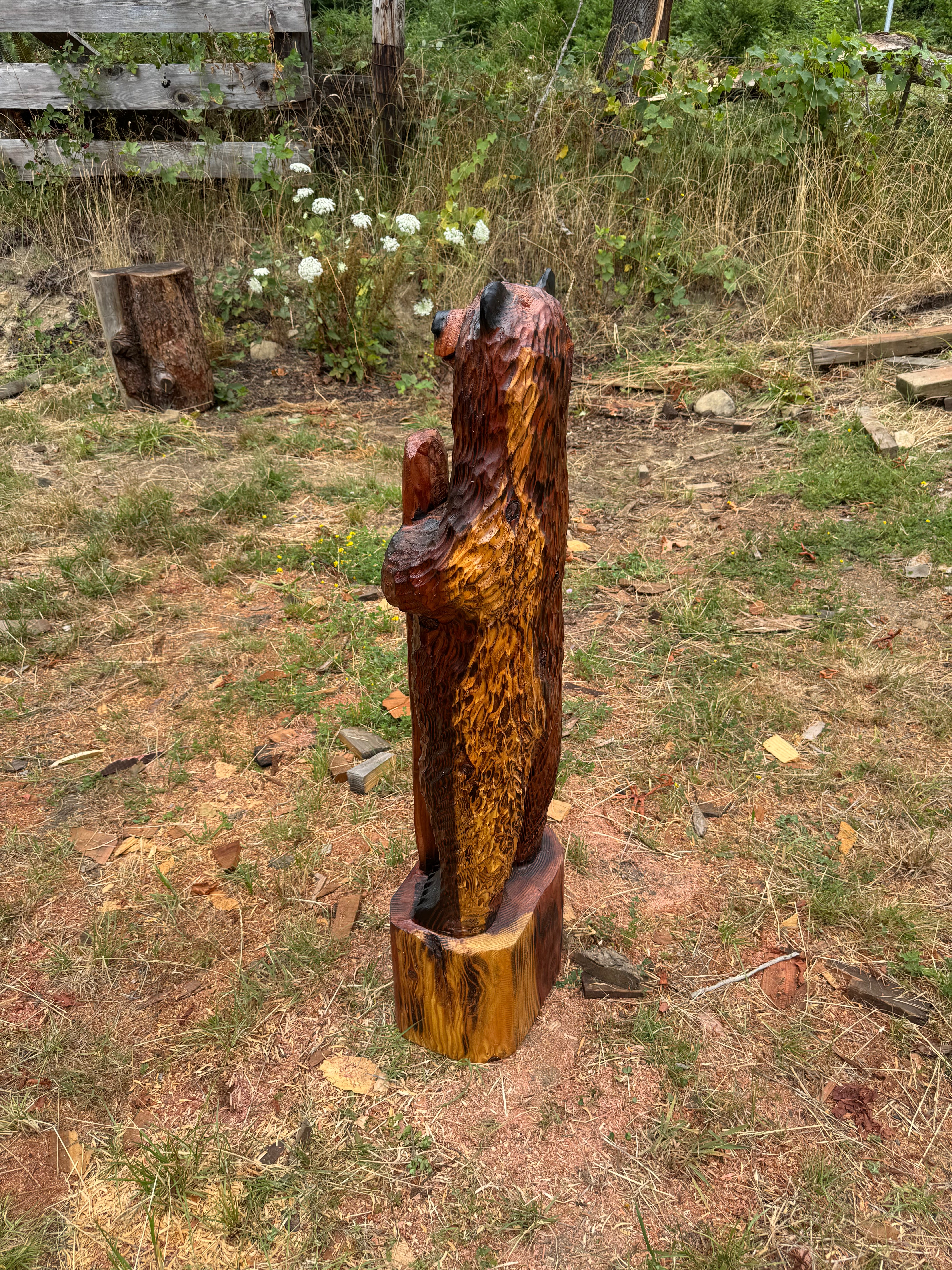 Chainsaw Carved 48" Welcome Bear – Giant Sequoia Redwood