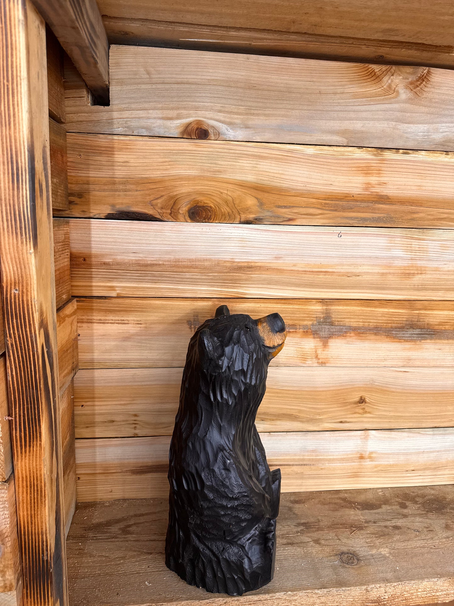 Carved Black Bear Sitting 20''