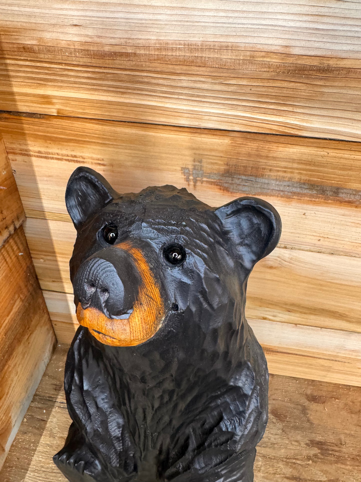 Carved Black Bear Sitting 20''