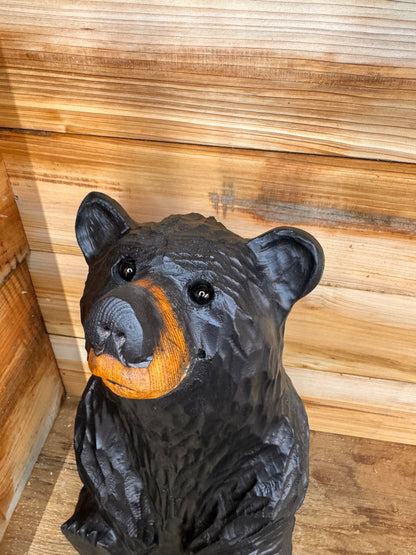 Carved Black Bear Sitting 20''