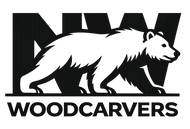 Logo of Northwest Woodcarvers with a bear illustration transparent
