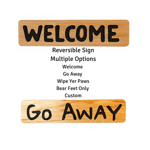 Extra Reversible Sign for Bear – Northwest Woodcarvers