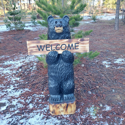 #23 4' Bear with Reversible Sign